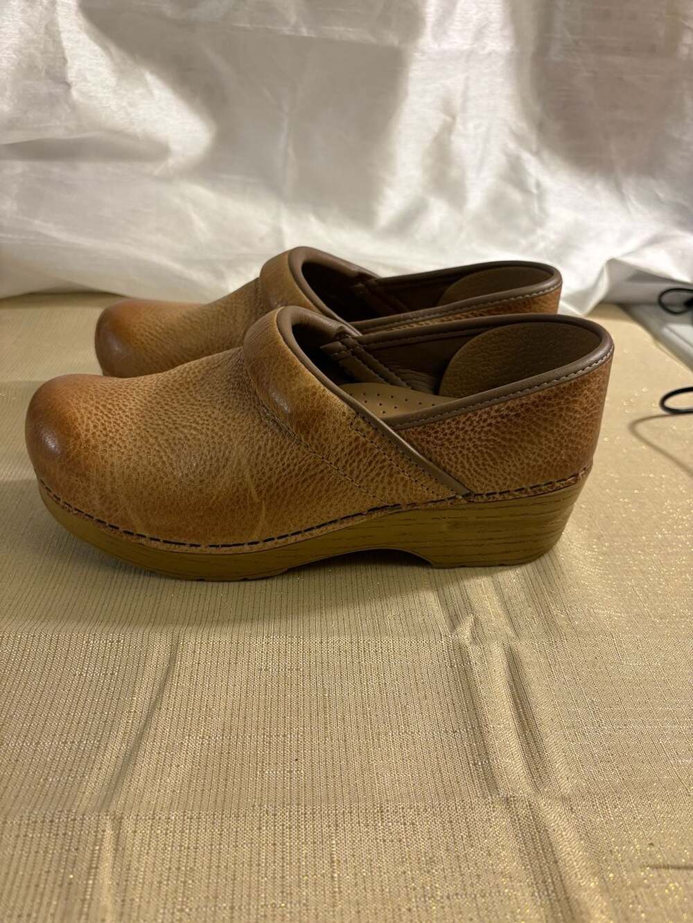 Dansko Professional Clogs in Honey Distressed Leather - Picture 5 of 10